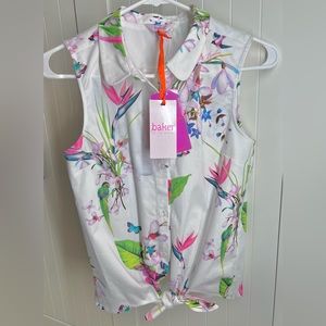 Ted Baker sleeveless button down tie front top | Size Age 14